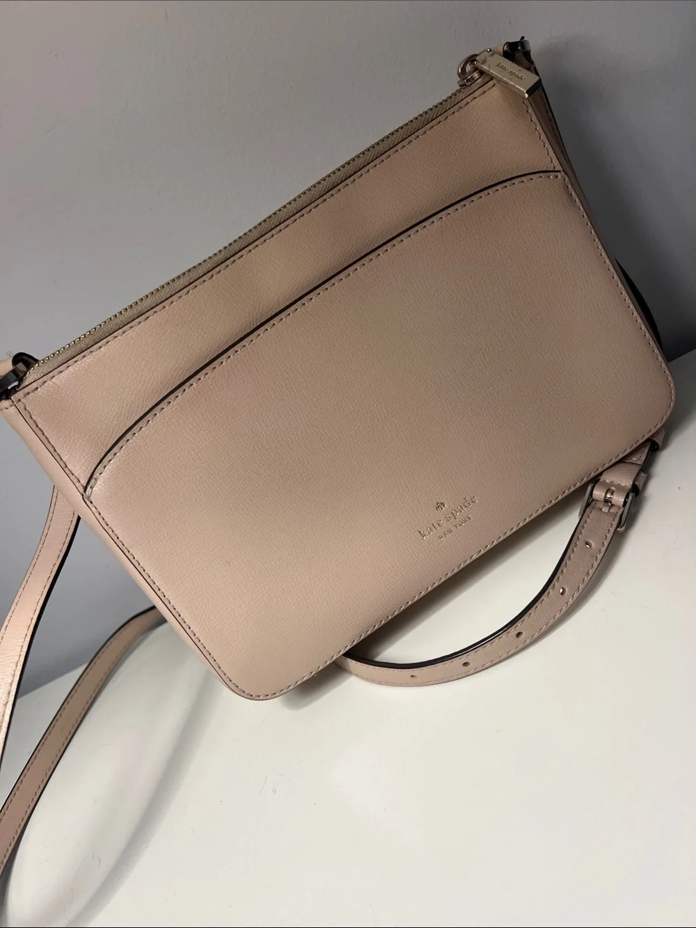 kate spade Pebbled Leather Crossbody in Light Blush